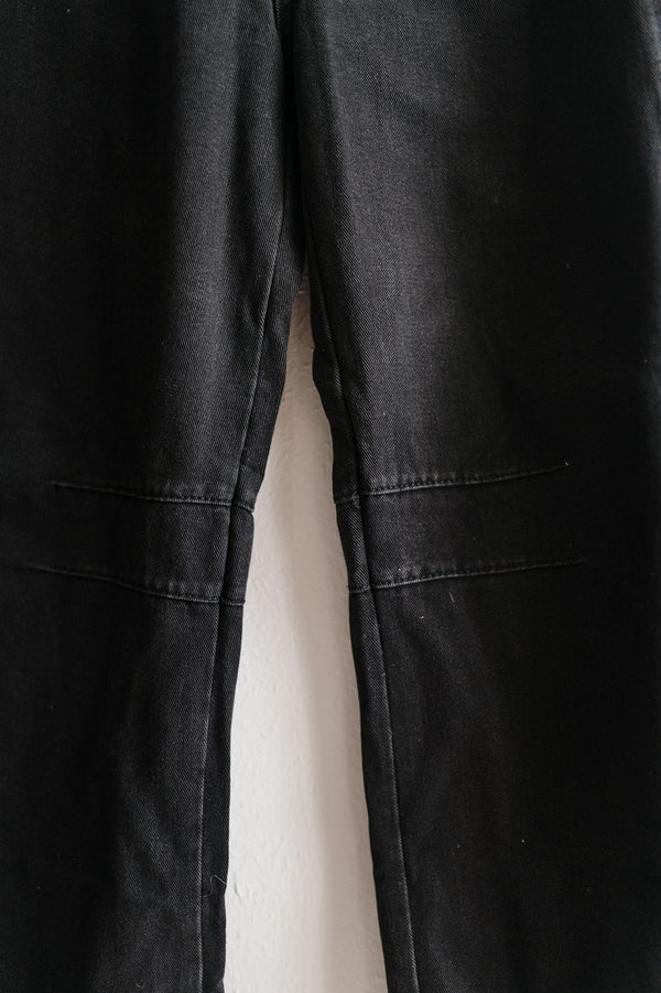 mid-rise wide leg barrel pants | black