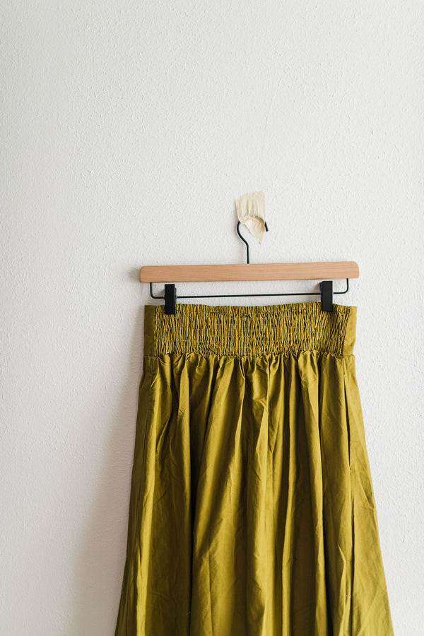 bubble wide waistband long skirt | palms