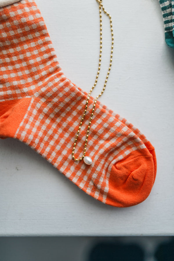 gold + single pearl | necklace 18k