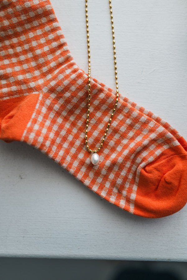 gold + single pearl | necklace 18k