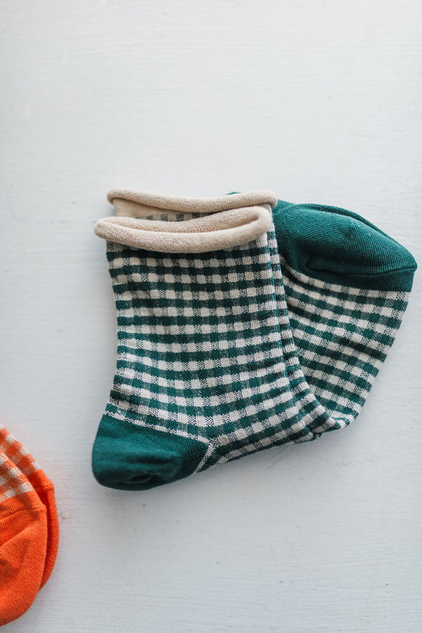 picnic mid crew socks | oatmeal green