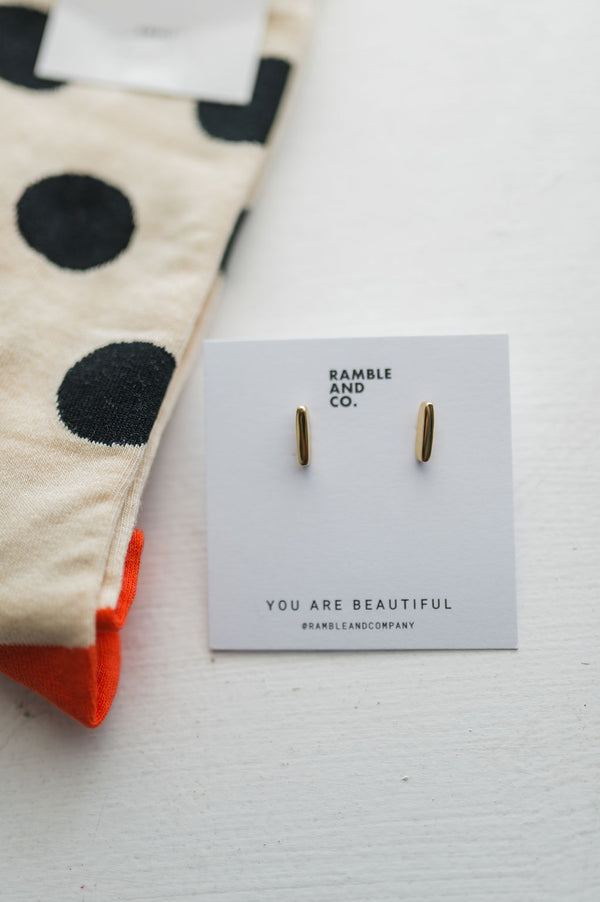 rectangle stud | 14k