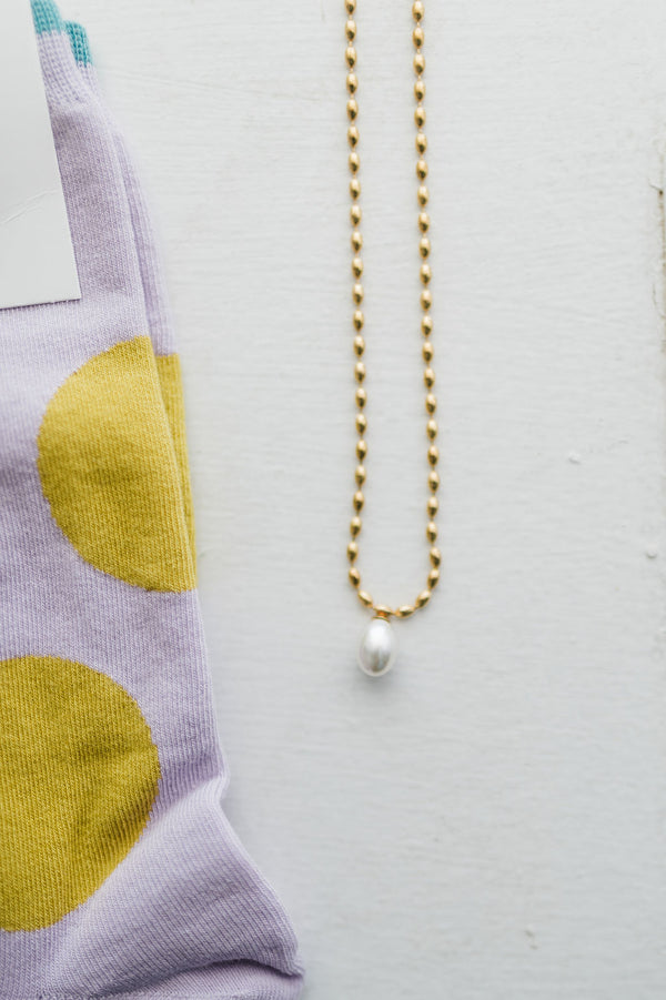 gold + single pearl | necklace 18k