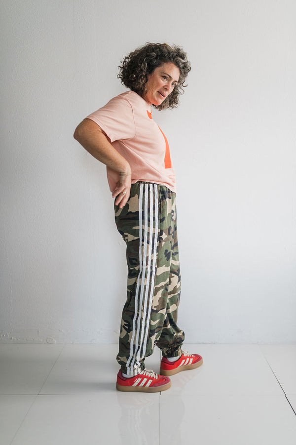 soft striped track jogger | camo