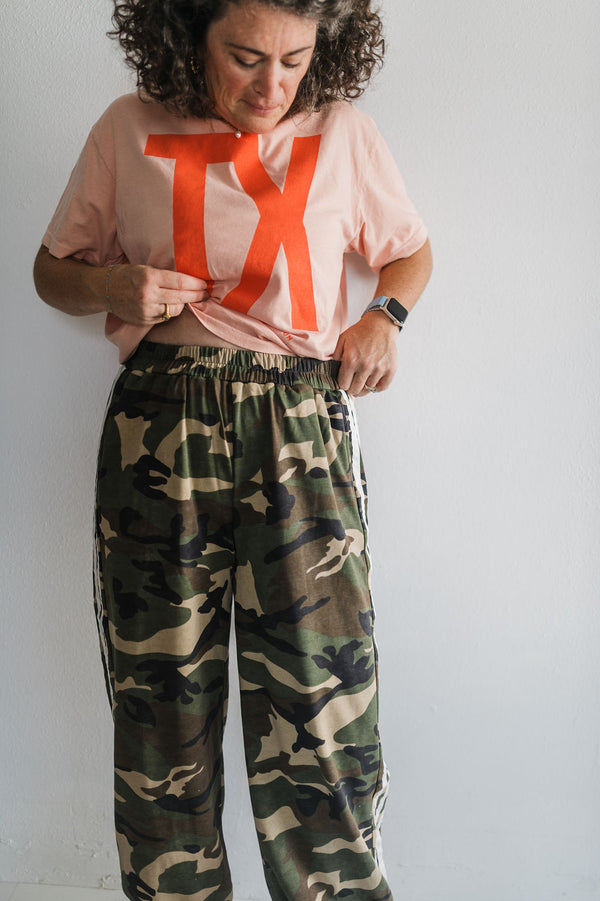 soft striped track jogger | camo