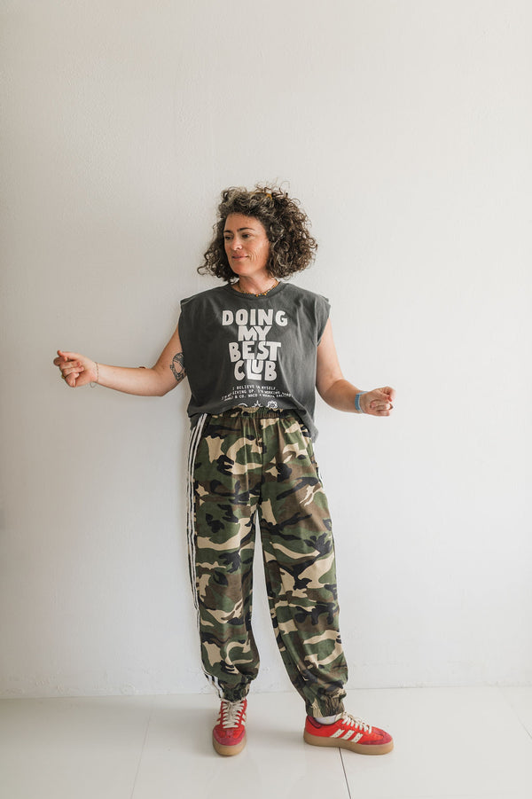 soft striped track jogger | camo