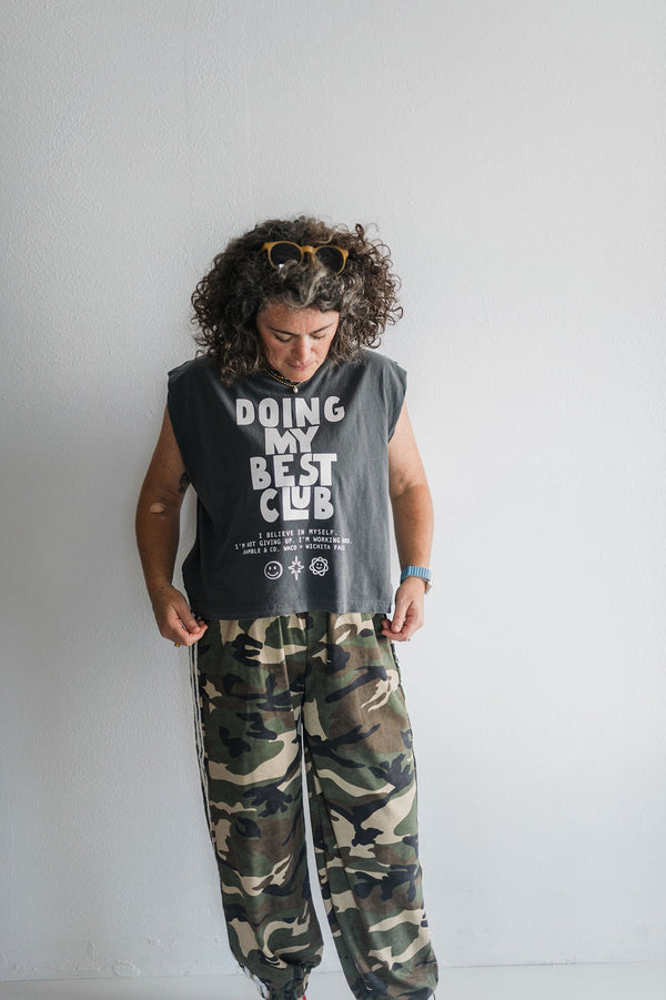 soft striped track jogger | camo