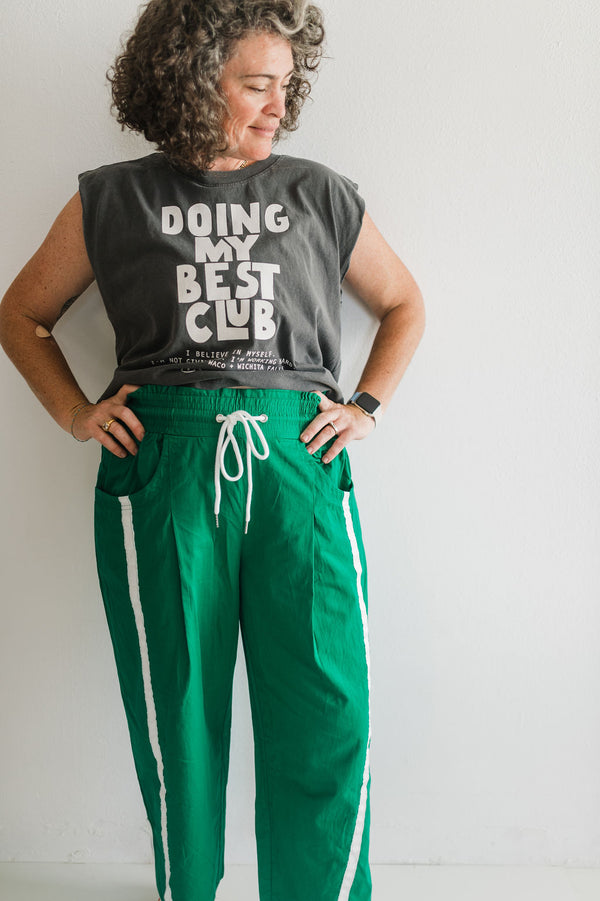 doing my best club | faded black boxy muscle tee