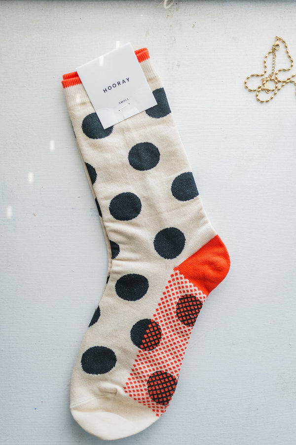 dot crew socks | cream