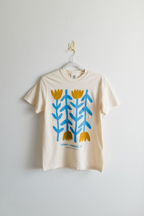 today i choose joy flowers | cream comfort colors tee