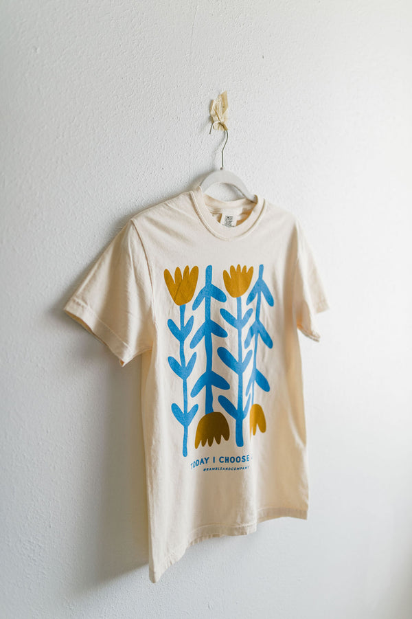 today i choose joy flowers | cream comfort colors tee