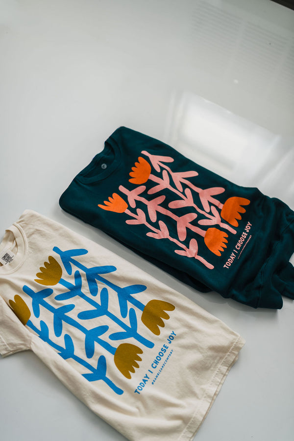 today i choose joy flowers | cream comfort colors tee
