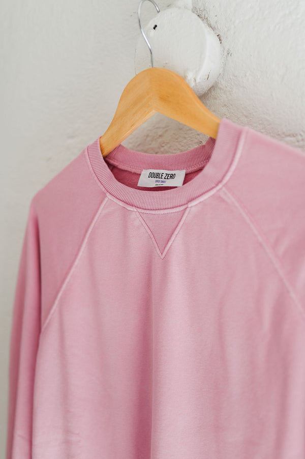 long sleeve lightweight sweatshirt | solid pink