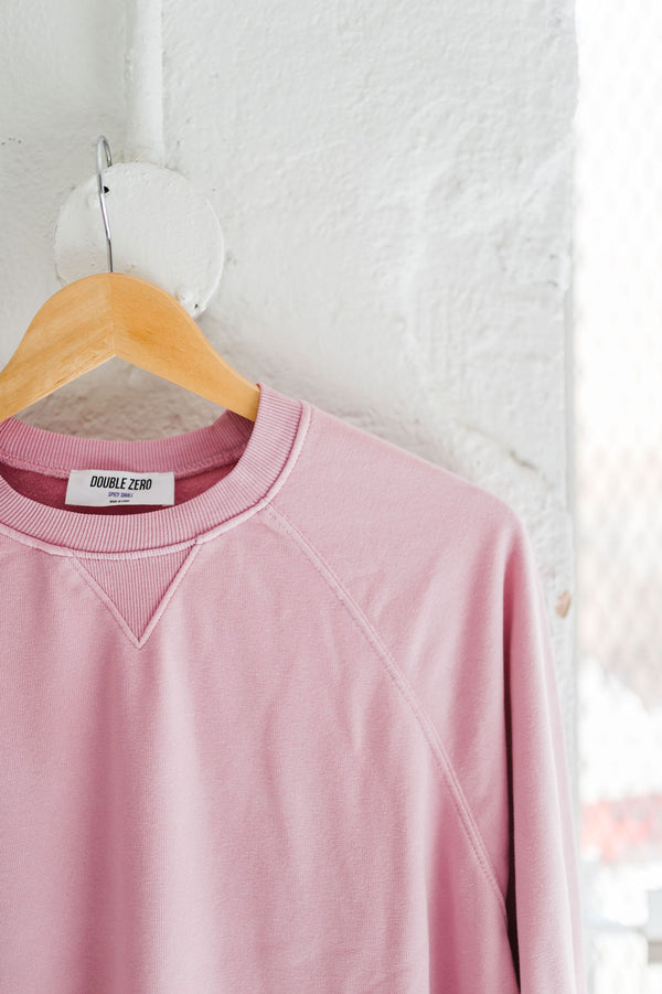 long sleeve lightweight sweatshirt | solid pink