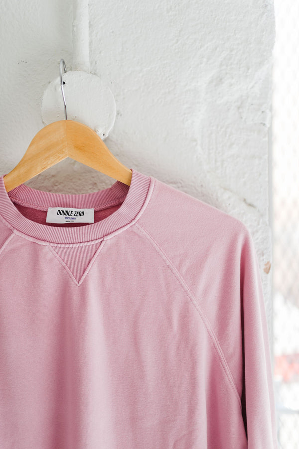 long sleeve lightweight sweatshirt | solid pink