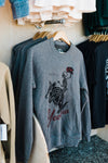 yeehaw skeleton + armadillo | grey raglan sweatshirt