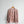 oversized stripe mock neck terry pullover | light pink + brown