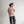 oversized stripe mock neck terry pullover | light pink + brown