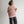oversized stripe mock neck terry pullover | light pink + brown
