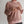 oversized stripe mock neck terry pullover | light pink + brown