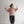 oversized stripe mock neck terry pullover | light pink + brown