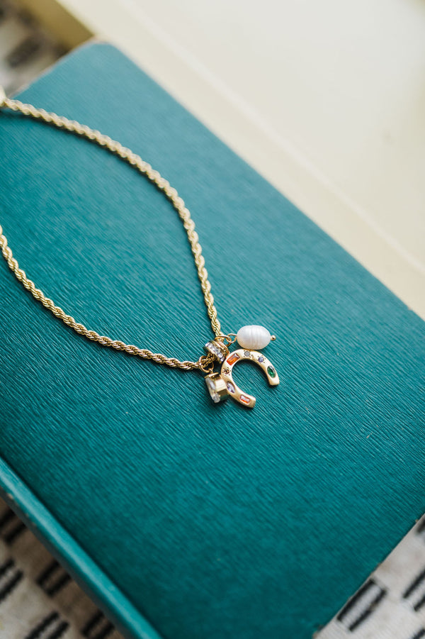 western charm necklace | 18k gold