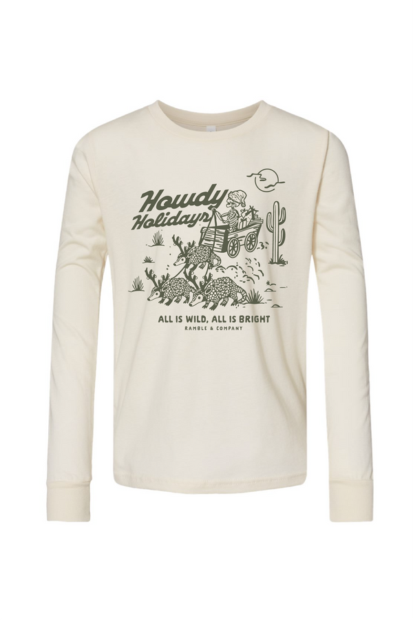 howdy holidays | natural long sleeve youth