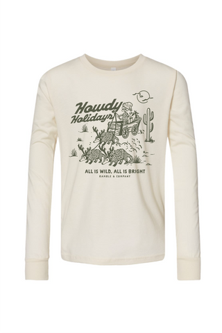 howdy holidays | natural long sleeve youth