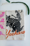 yeehaw skeleton + armadillo | tea towel