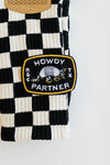 howdy partner black + yellow | embroidered patch