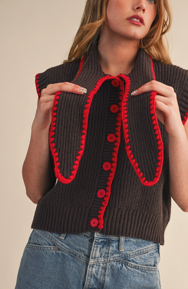 contrast blanket sweater top