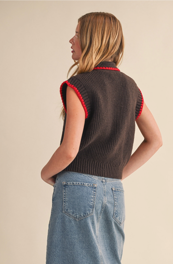 contrast blanket sweater top
