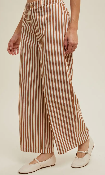 clara | striped wide leg pants