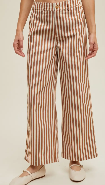 clara | striped wide leg pants