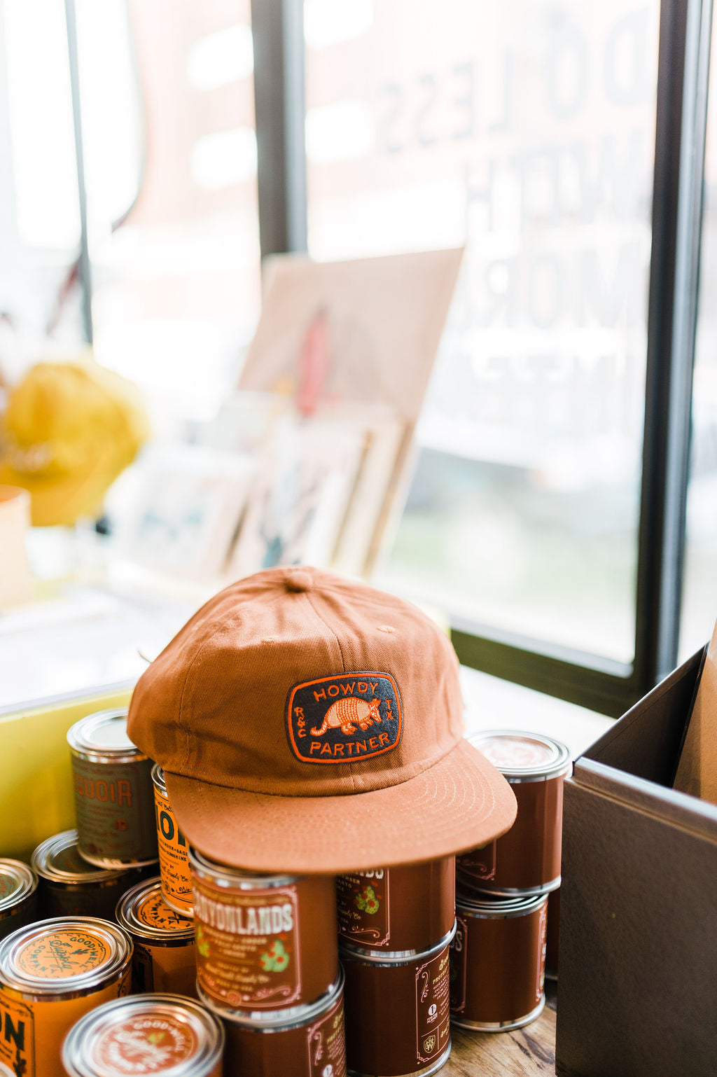 howdy partner armadillo | rust brushed cotton field trip small hat