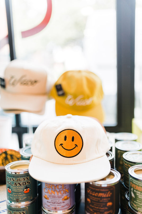 smiley | cream brushed cotton field trip small hat