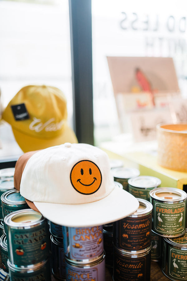 smiley | cream brushed cotton field trip small hat