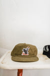 yeehaw skeleton + armadillo | washed olive cotton field trip hat
