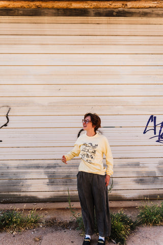 all together now armadillo | raglan fleece sweatshirt french vanilla