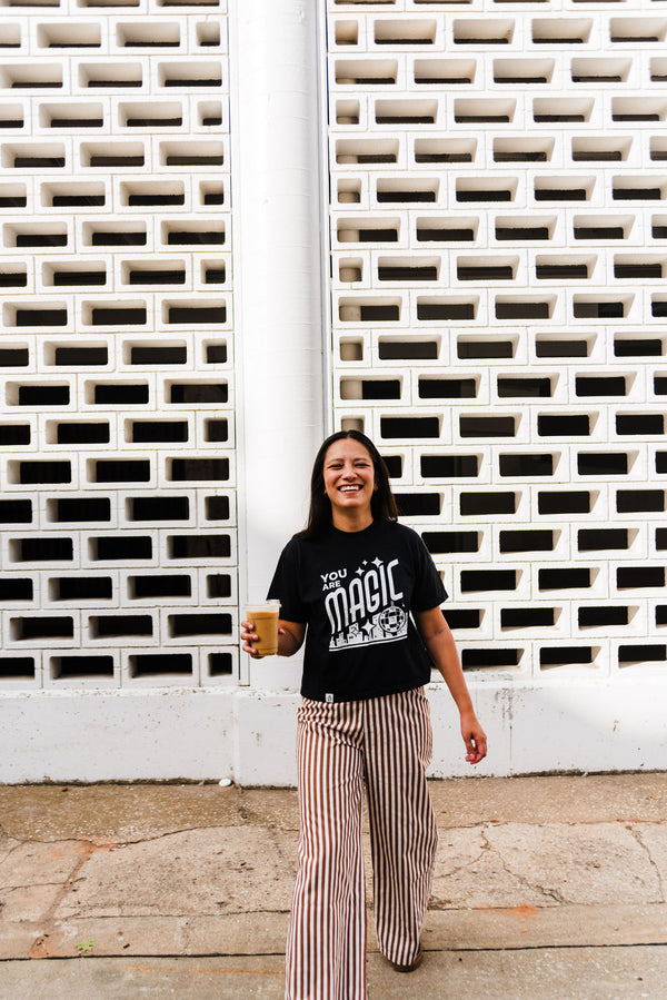 you are magic | black boxy cropped tee