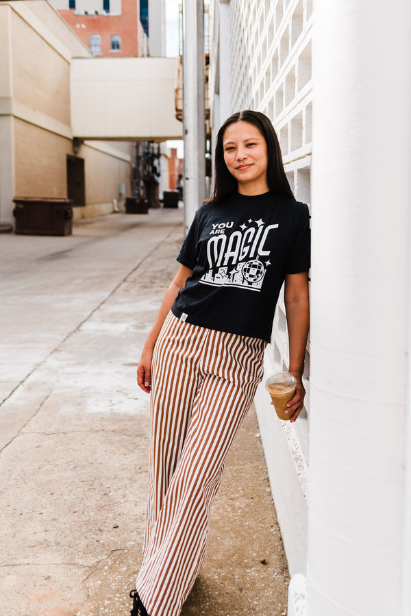 you are magic | black boxy cropped tee