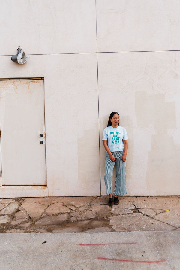 doing my best club | chambray boxy cropped tee