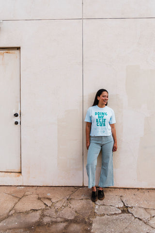 doing my best club | chambray boxy cropped tee