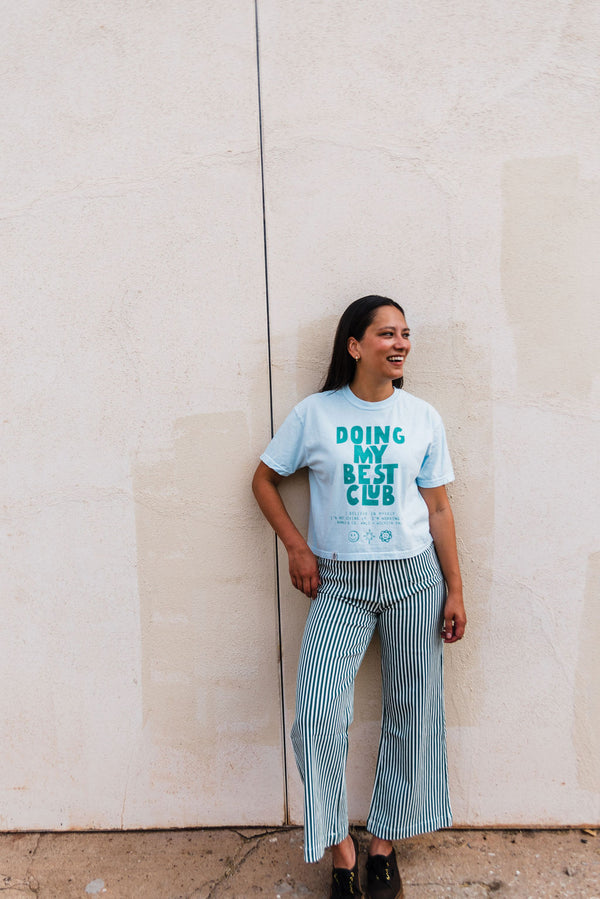 doing my best club | chambray boxy cropped tee