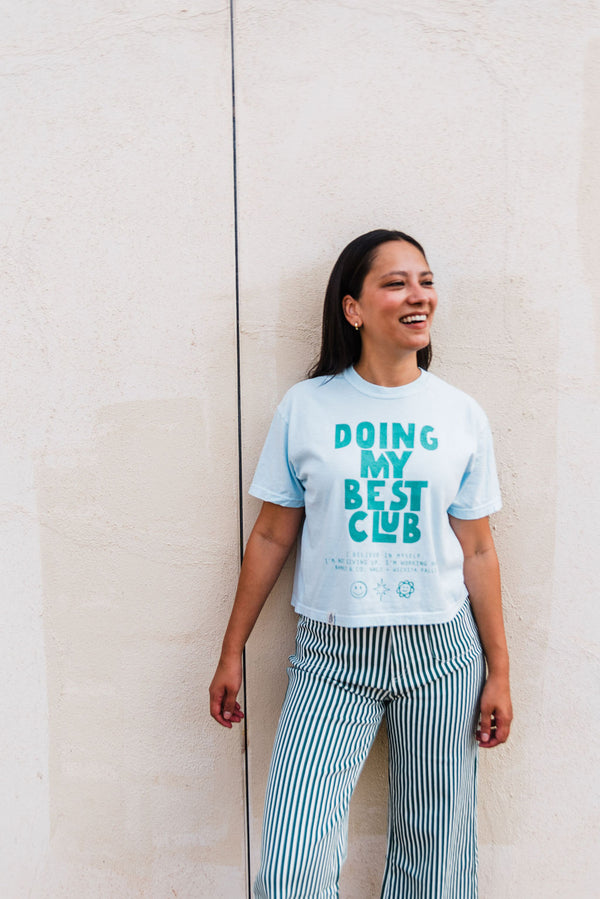 doing my best club | chambray boxy cropped tee