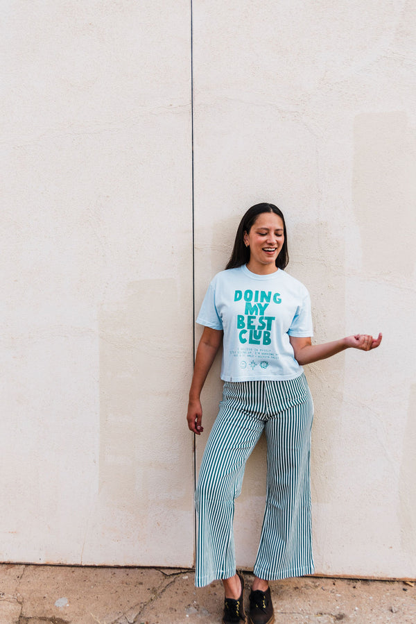 doing my best club | chambray boxy cropped tee