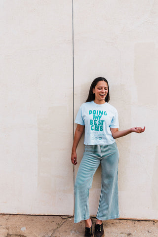 doing my best club | chambray boxy cropped tee