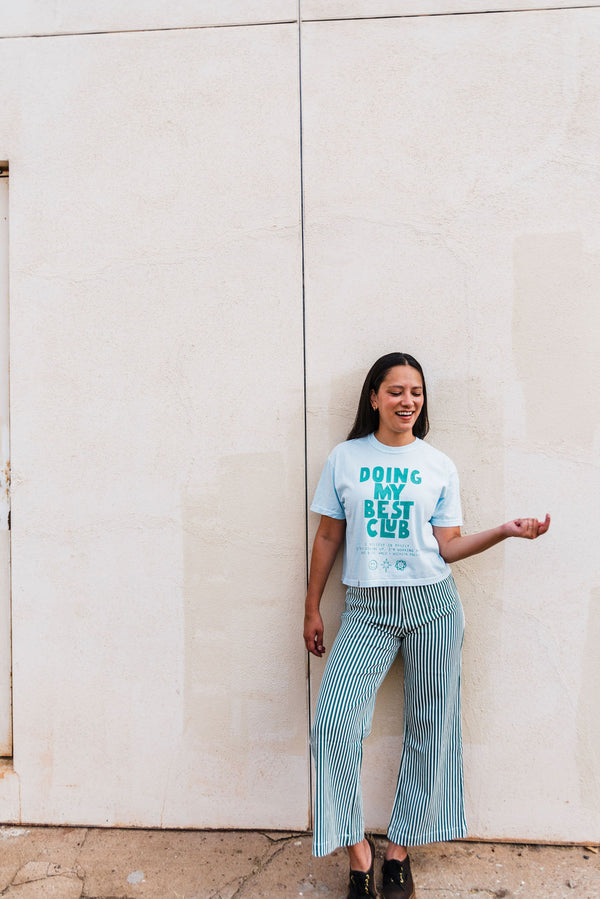 doing my best club | chambray boxy cropped tee