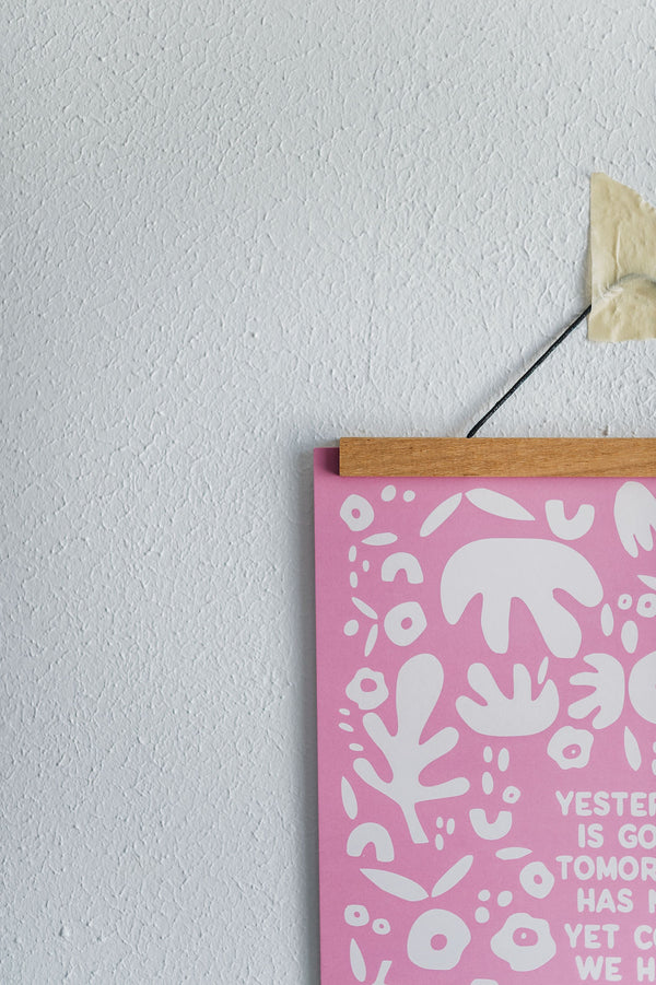 yesterday is gone print 12x18 | pink