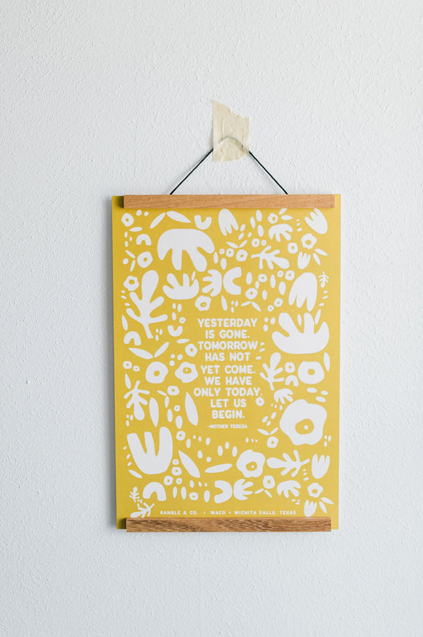 yesterday is gone print 12x18 | yellow